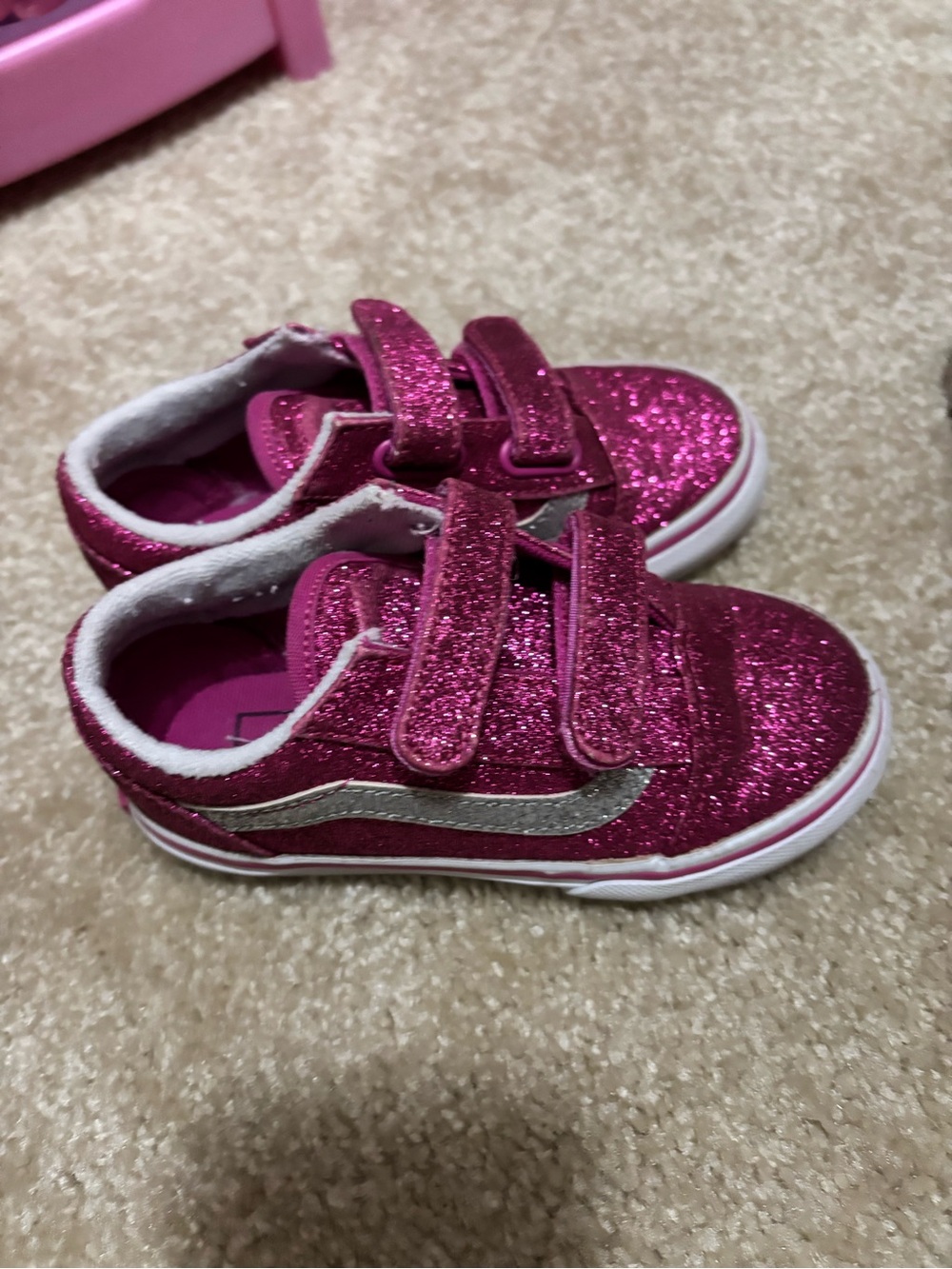 Vans Kids Glitter Velcro Sneakers - Magenta